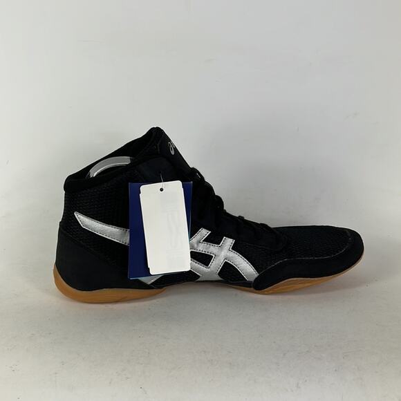Asics matflex athletic wrestling shoes sneakers mens 13 black silver tan new - Picture 3 of 9